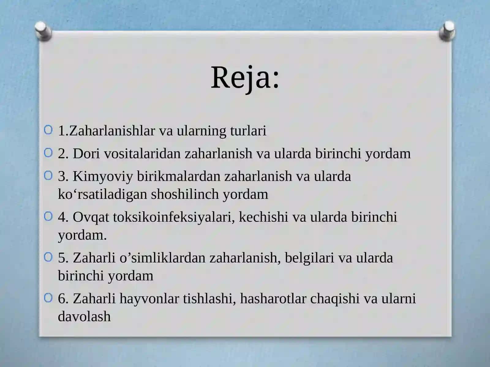Zaharlanish va zaharlanganda tez yordam 2