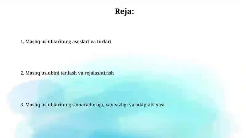 Mashq uslubi 2
