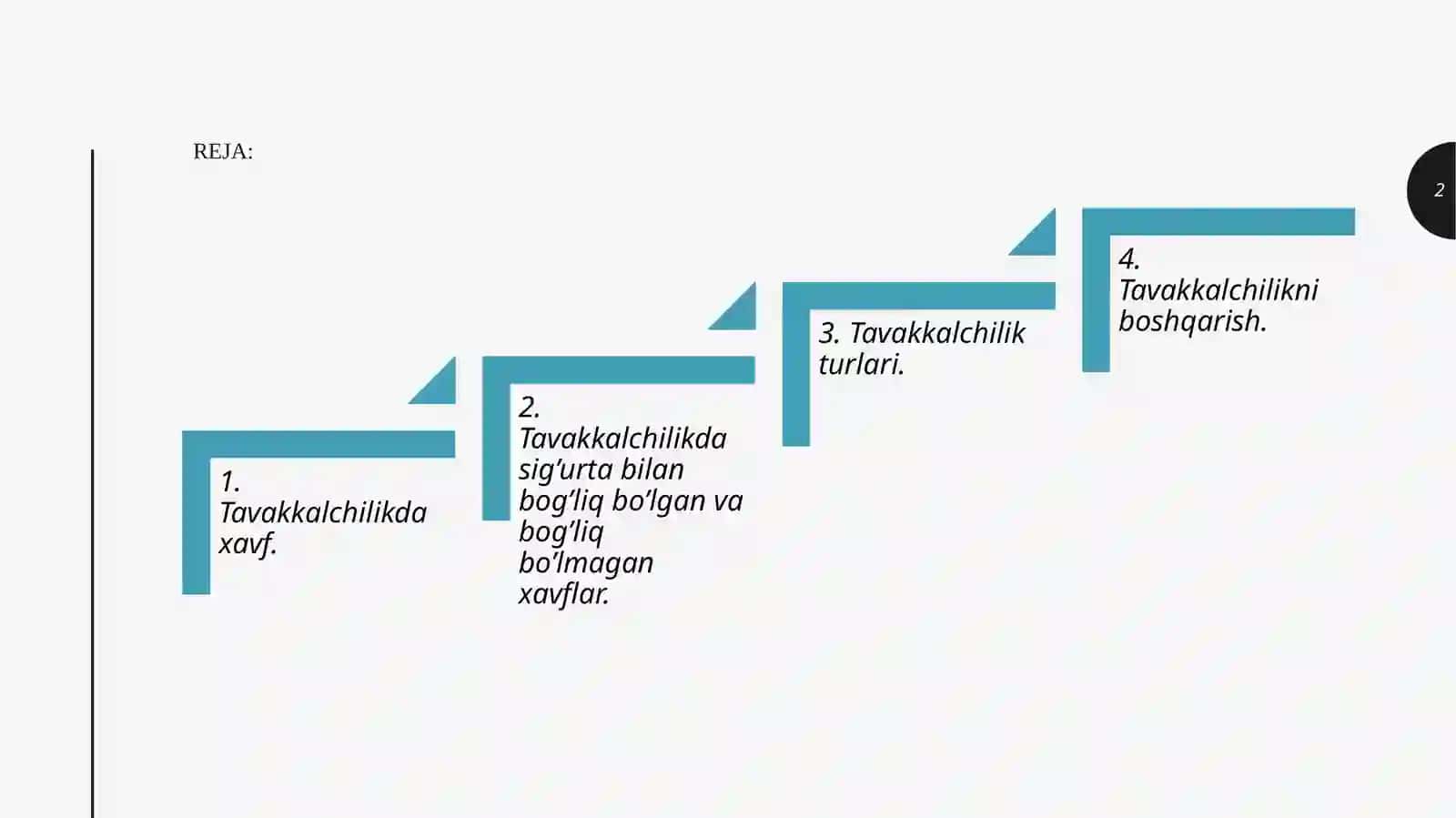 Tavakkalchilikni boshqarish strategiyasi 2