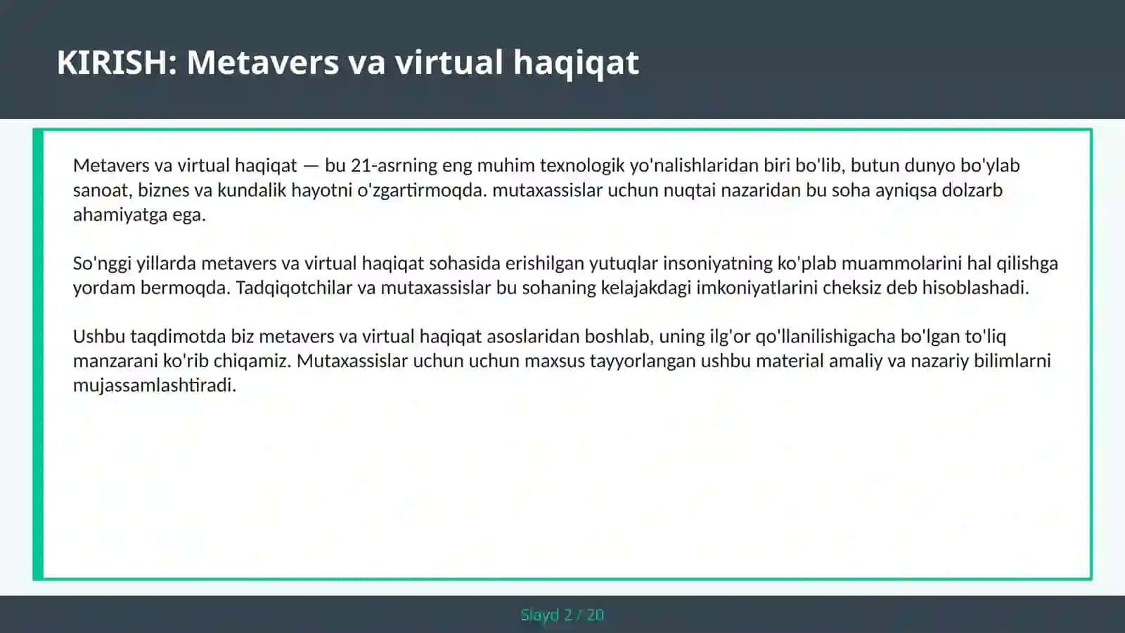 METAVERS VA VIRTUAL HAQIQAT 2