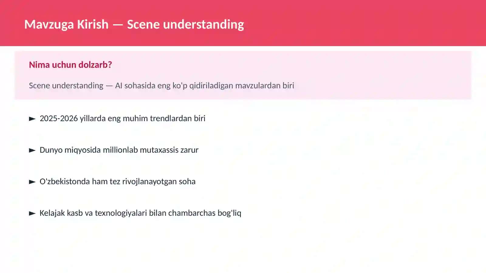 Scene understanding 2