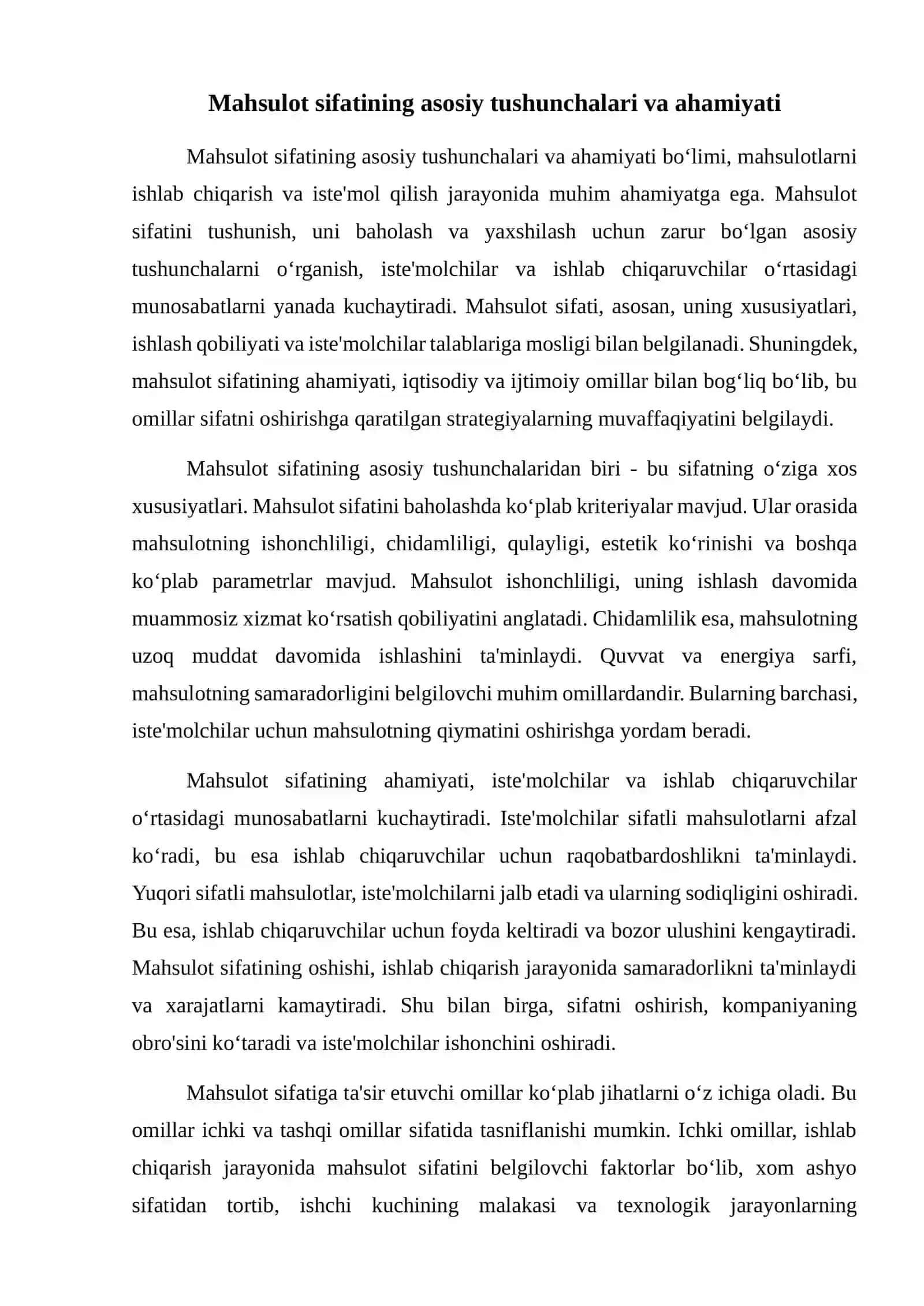 Mahsulot sifatiga ta'sir etuvchi omillar 2