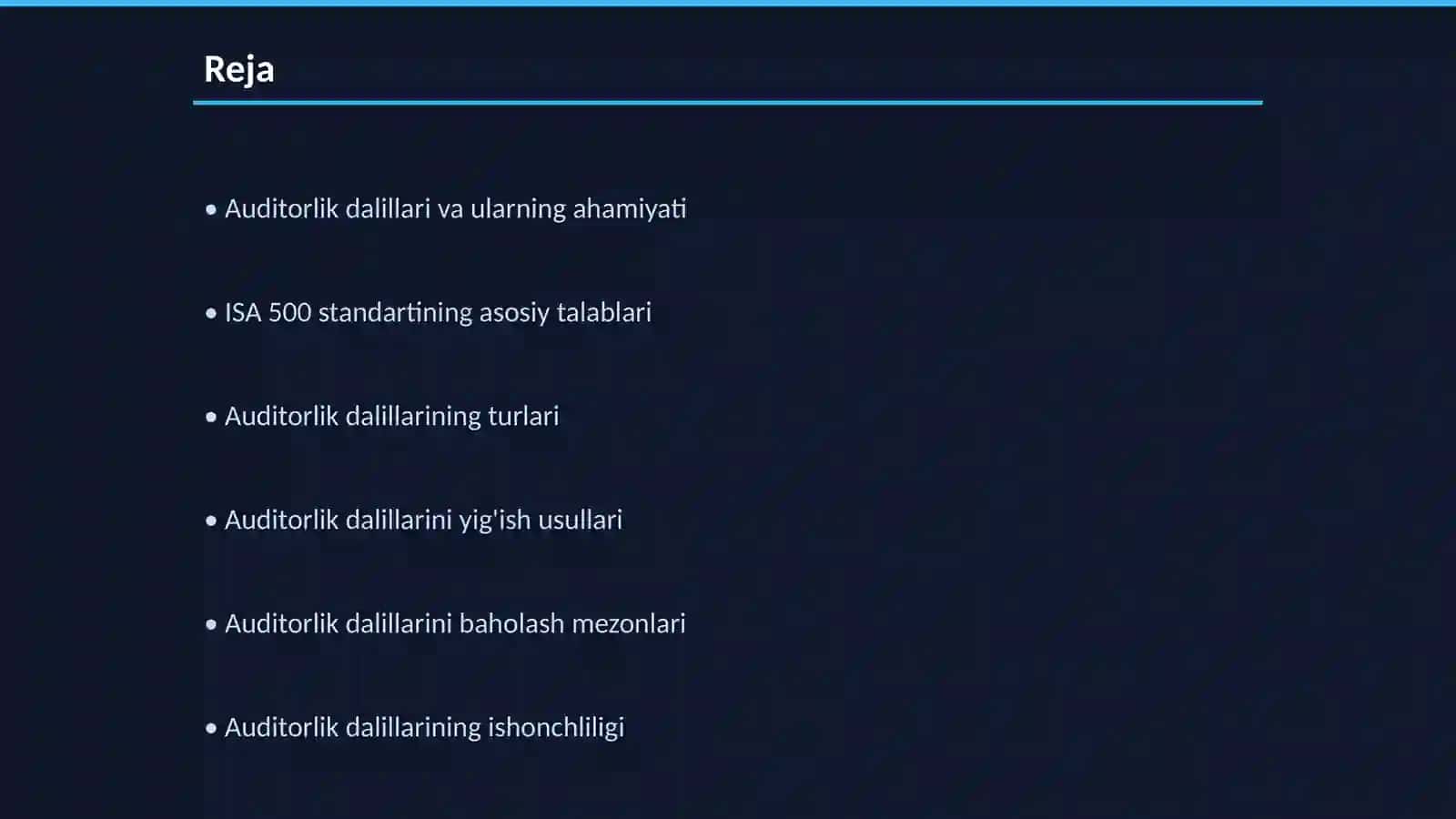 Auditorlik dalillari: ISA 500 “Audit Evidence” talablari asosida tahlil 2