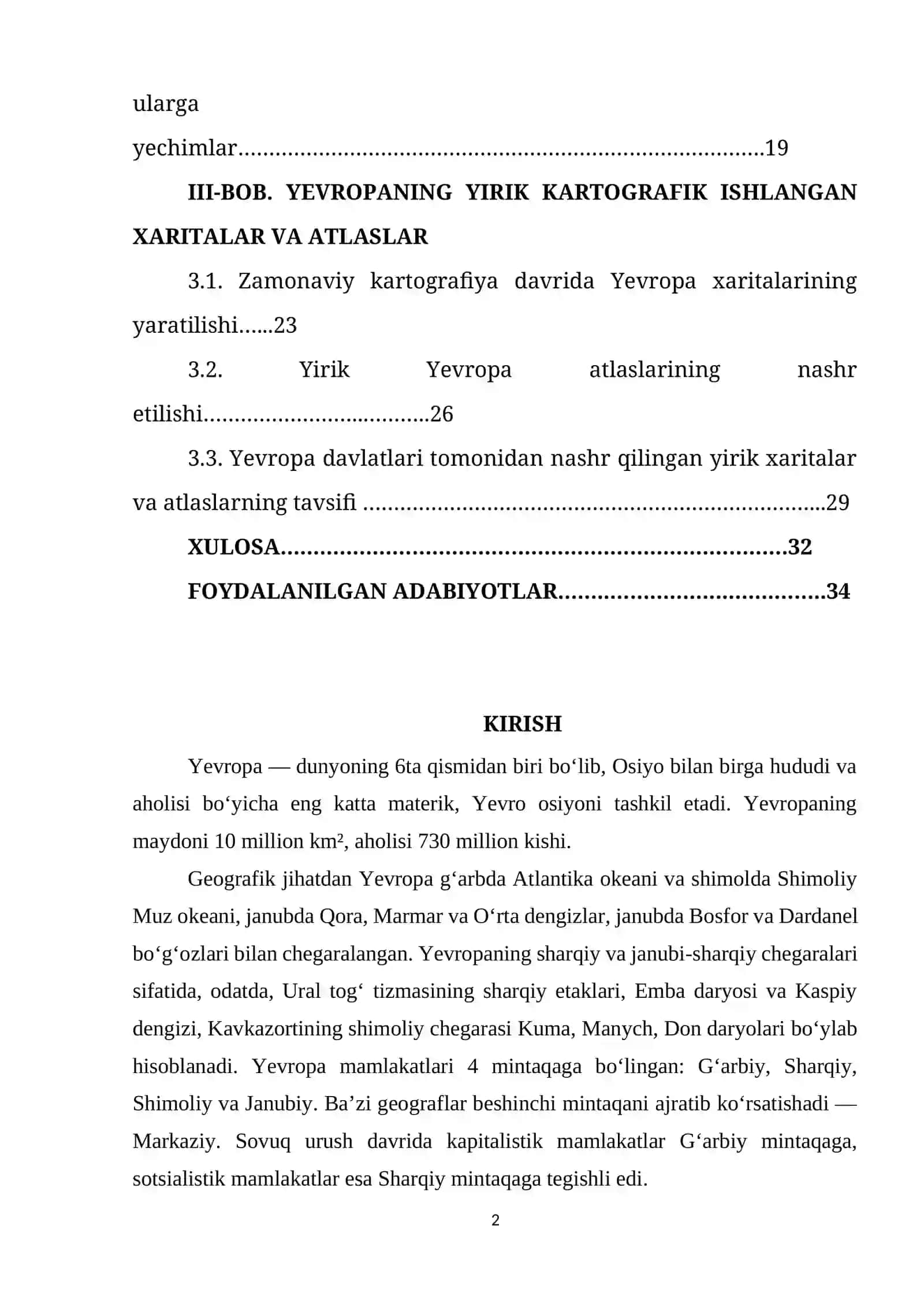 YEVROPA MAMLAKATLARIDAGI KARTOGRAFIYA 2