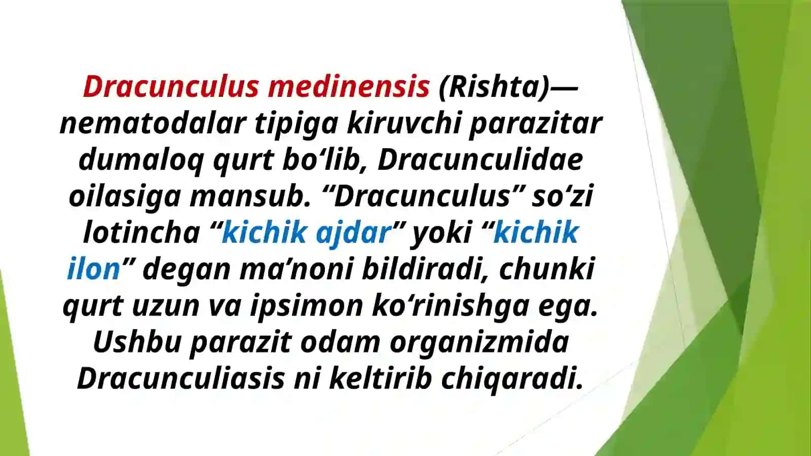 Rishta, filyariasi etiologiyasi, patogenezi, diagnostikasi va davolash 2