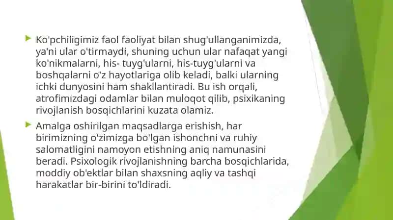Psixologik rivojlanish bosqichlari 2