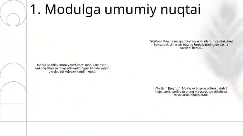 Modulga umumiy nuqtai 2
