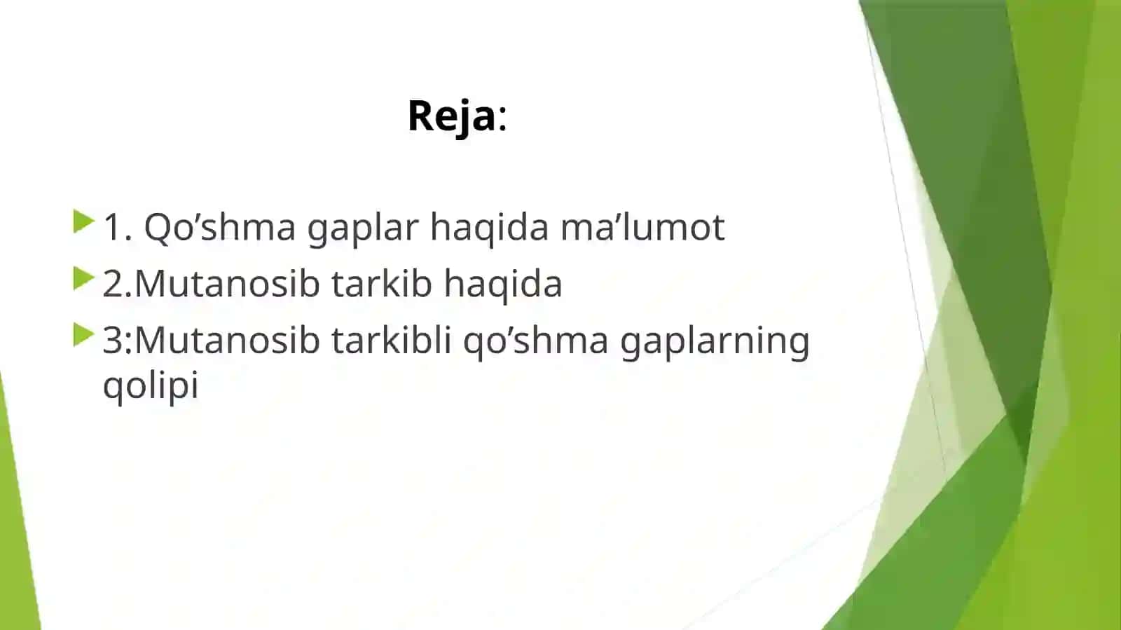 Mutanosib tarkibli qo’shma gaplar 2