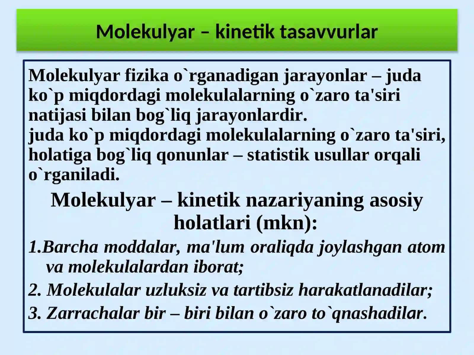 Mоlеkulyar kinеtik nazariyaning asоslari 2