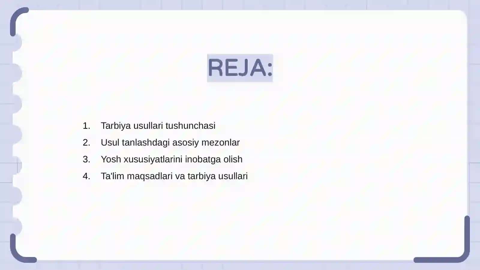 Tarbiya Usullari 2