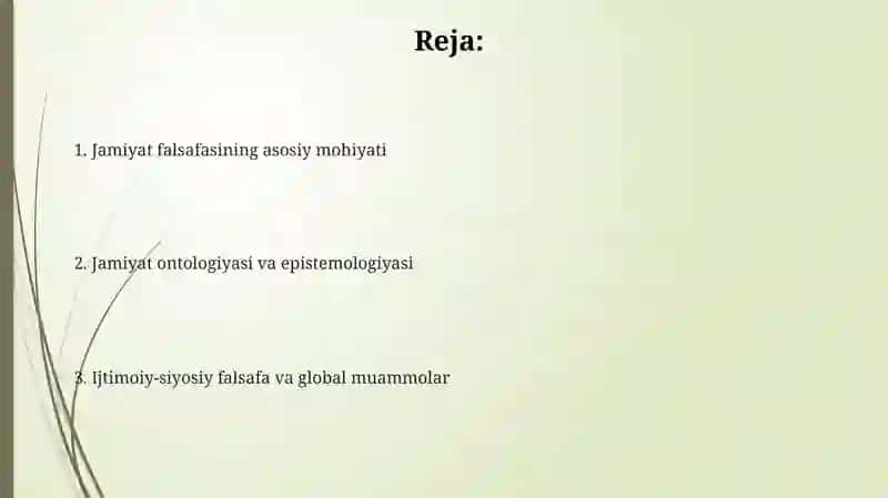 Jamiyat falsafasi 2
