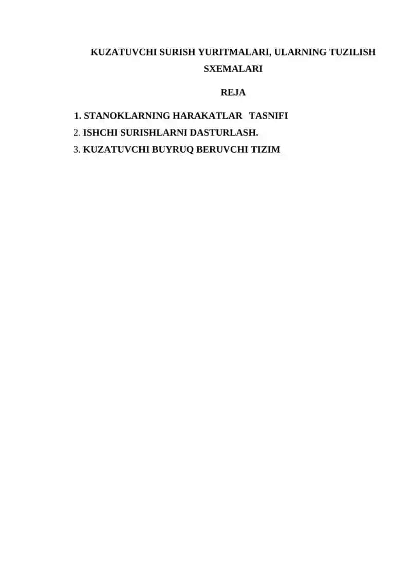 KUZATUVCHI SURISH YURITMALARI, ULARNING TUZILISH SXEMALARI 2