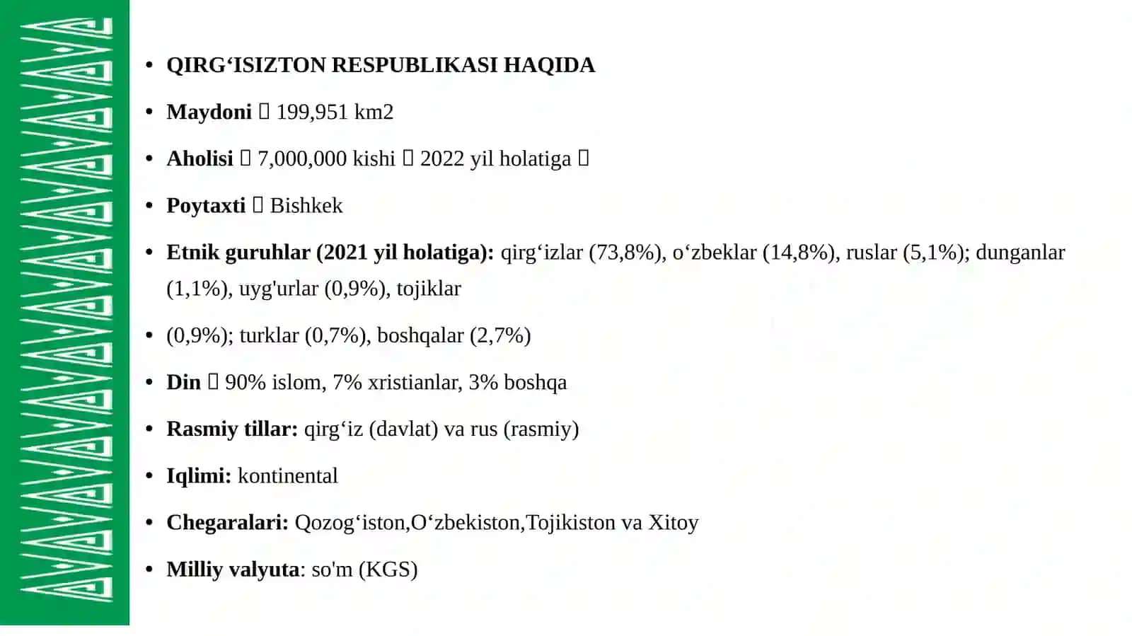 QIRG‘ISTON RESPUBLIKASI EKOLOGIYA VA QISHLOQ XO‘JALIGI ORGANLARI 2