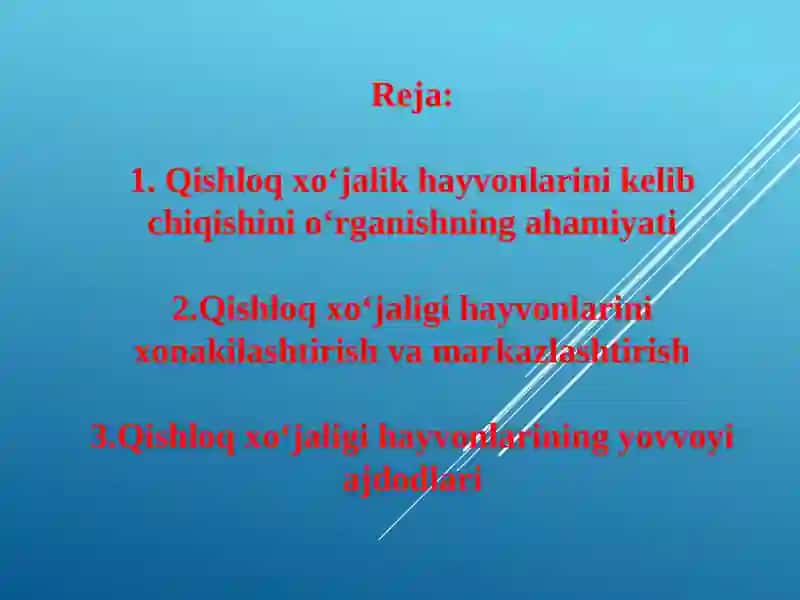 Qishloq xo‘jalik hayvonlarini kelib chiqishi va yovvoyi ajdodlari 2