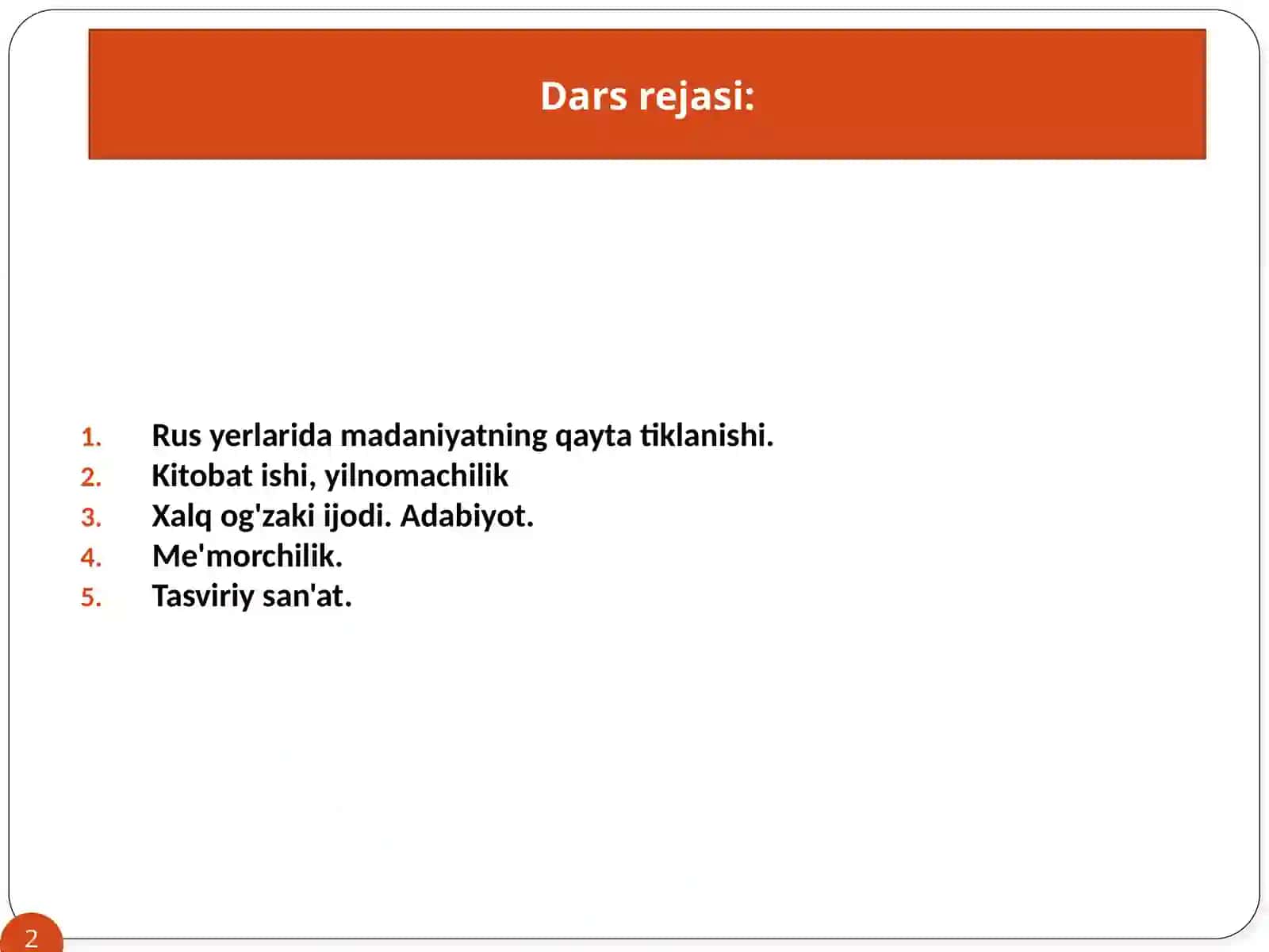 Rus yerlarida madaniyat rivojlanishi 2