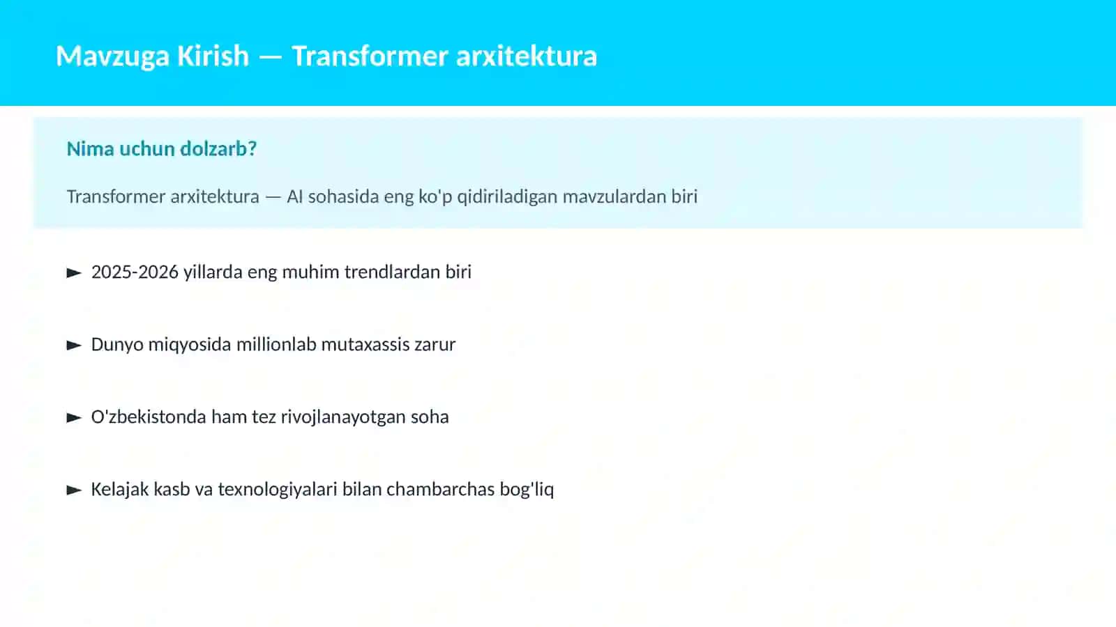 Transformer arxitektura 2