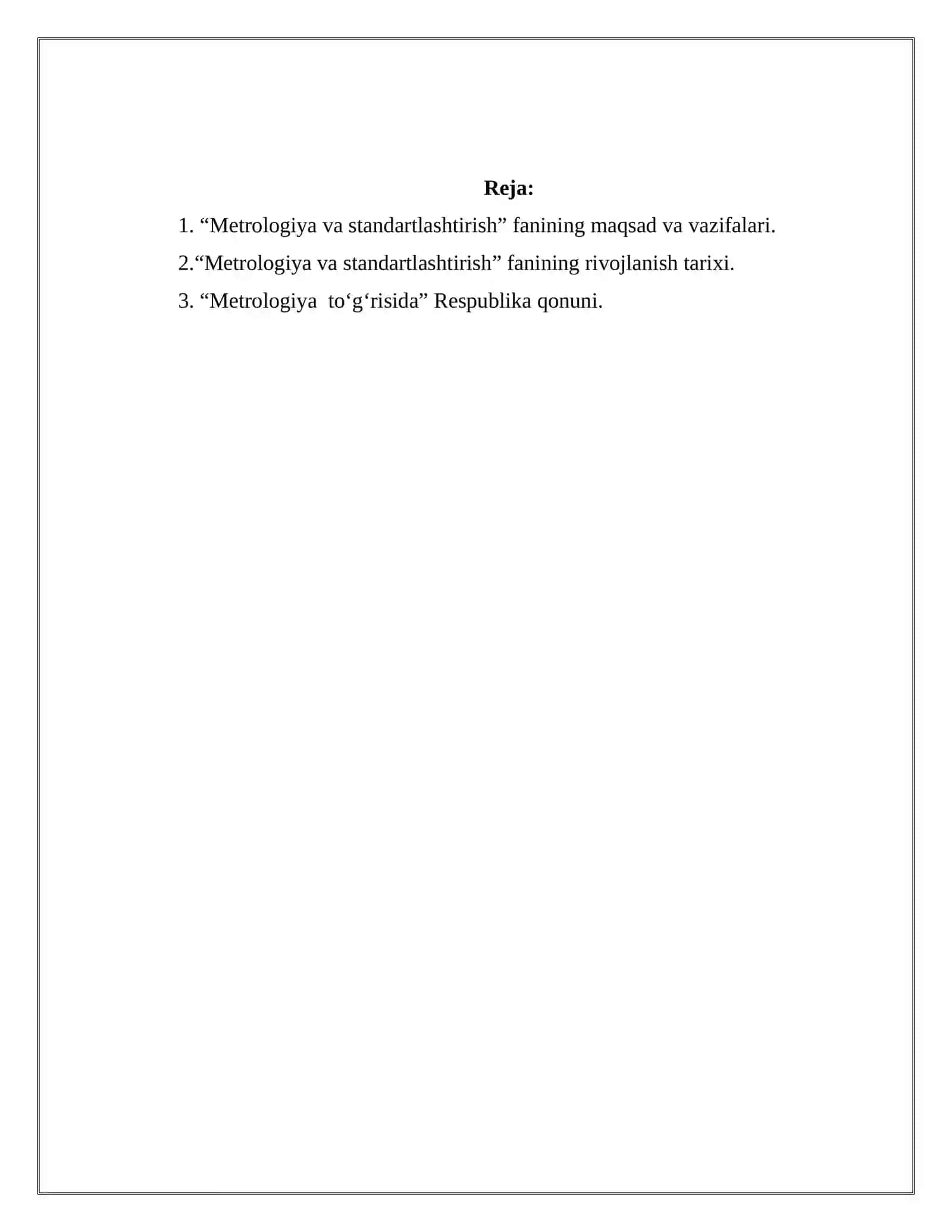 Metrologiya bo’yicha asosiy ma’lumotlar 2