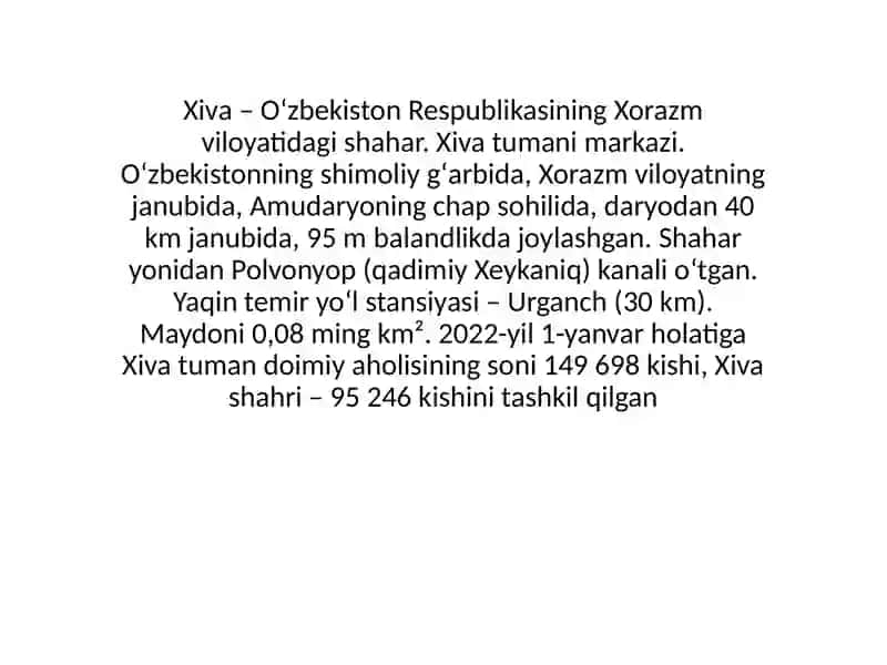 Xiva: Tarixiy obidalar 2