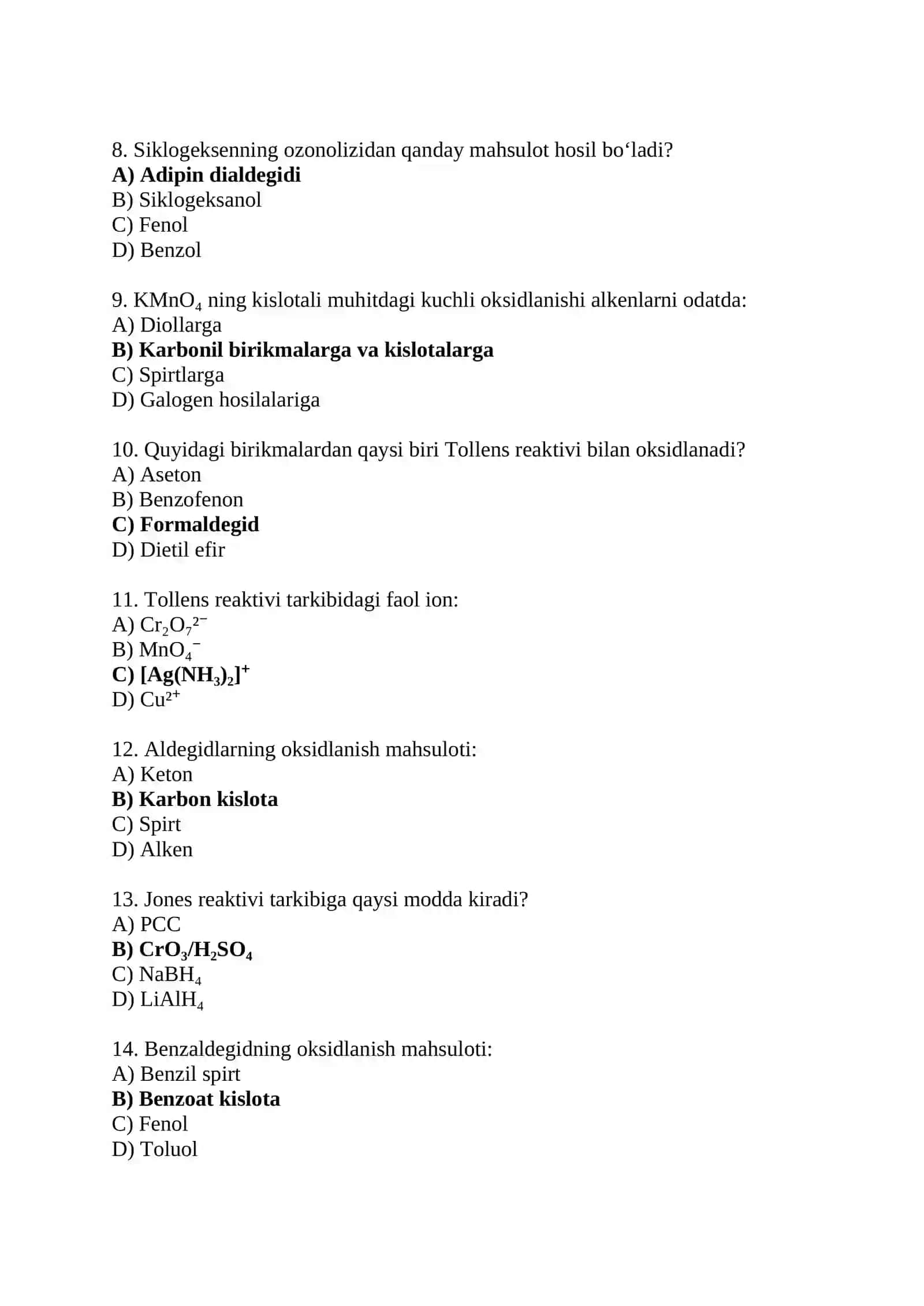 Alkenlarning oksidlanishi 2