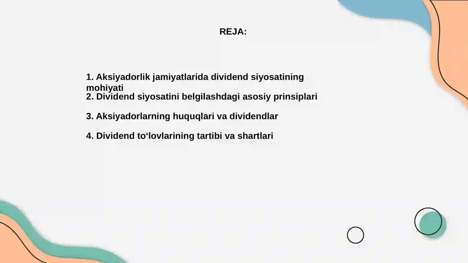 Aksiyadorlik jamiyatlarining divident siyosati 2