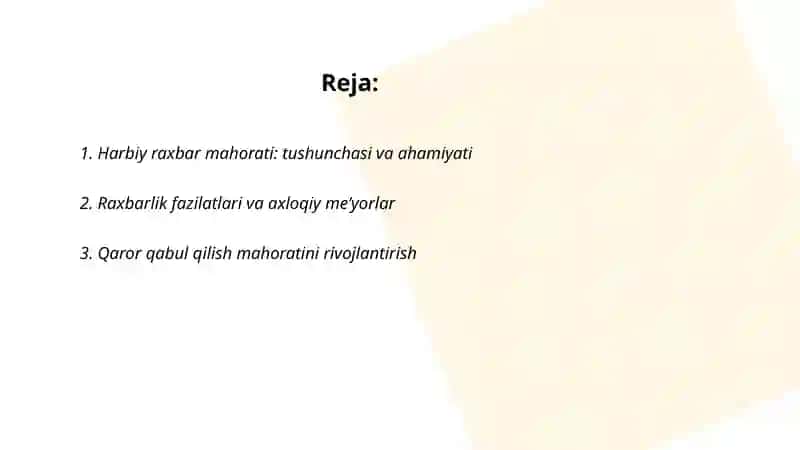 Harbiy raxbar mahorati: tushunchasi va ahamiyati 2