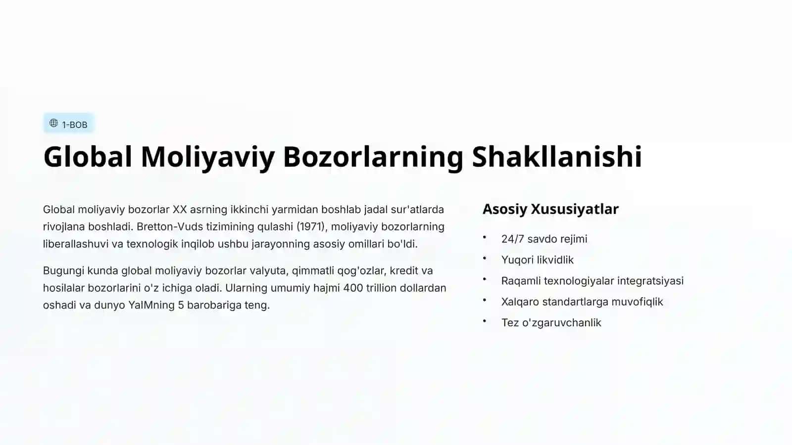 Rivojlanayotgan Bozorlar va Moliyaviy Inqirozning O'sishi 2