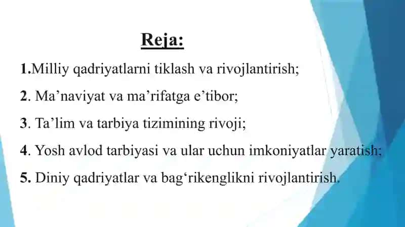 Yangi O‘zbekistonda amalga oshirilayotgan ma’naviy o‘zgarishlar 2