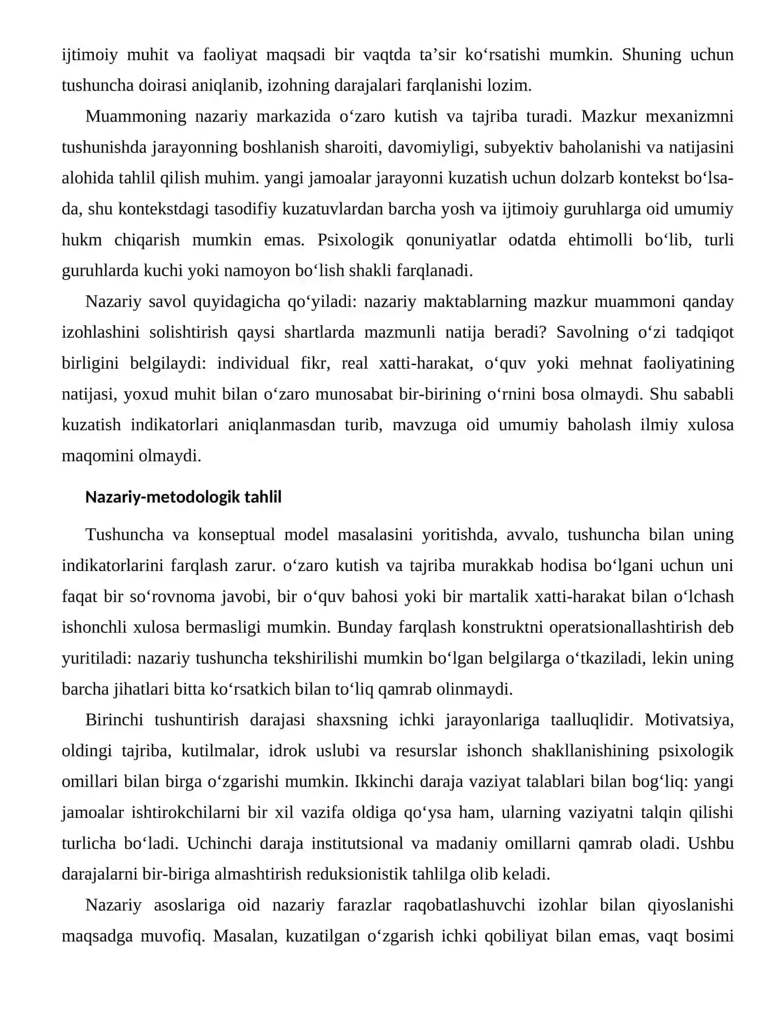 ISHONCH SHAKLLANISHINING PSIXOLOGIK OMILLARI — NAZARIY ASOSLARI 2