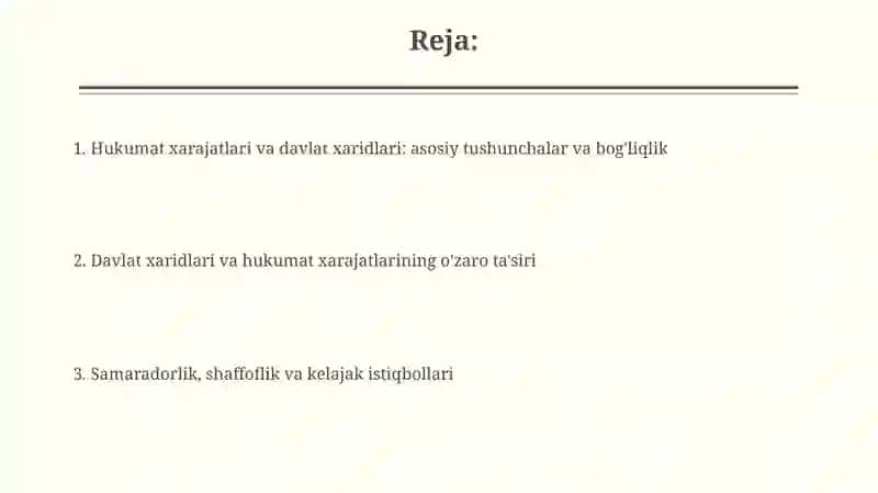 Hukumat xarajatlari va davlat xaridlari: asosiy tushunchalar va bog'liqlik 2