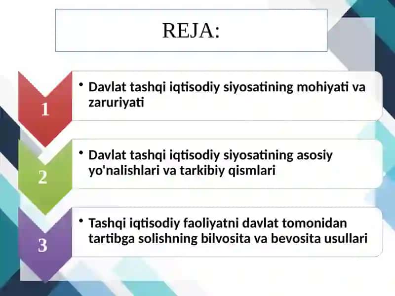 Davlatning tashqi iqtisodiy-siyosiyati 2