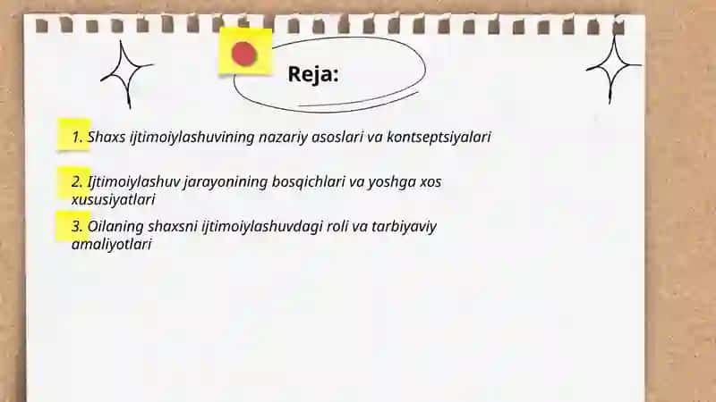 Shaxs ijtimoiylashuvining nazariy va amaliy masalalari 2