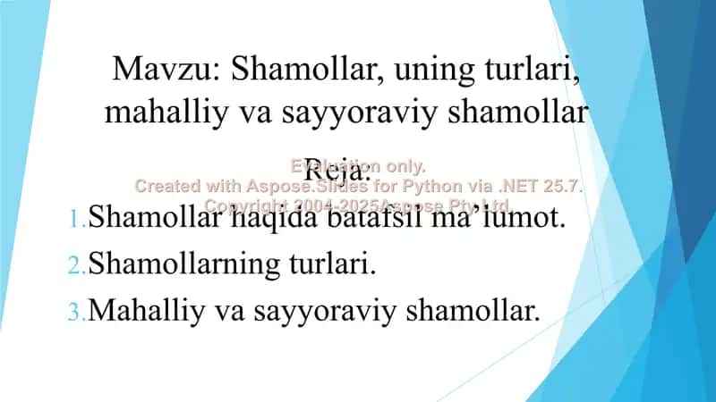Umumiy tabiiy geografiya fanidan Mustaqil ta’lim taqdimoti 2