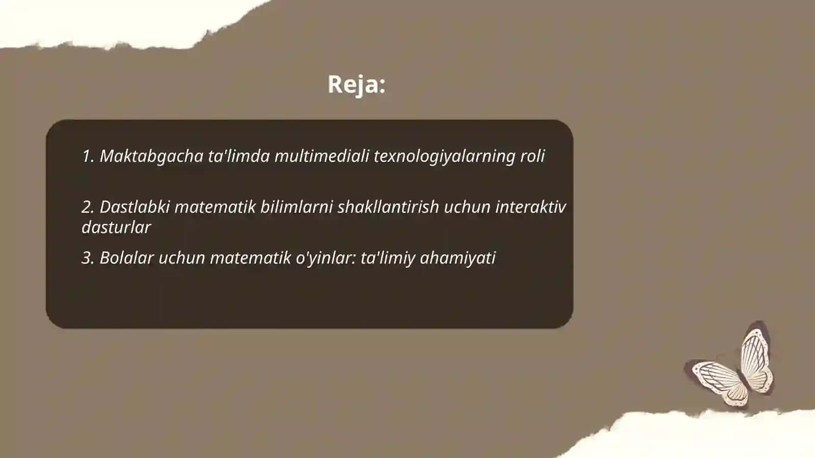 Maktabgacha talim yoshidagi bolalarda dastlabki matematik bilim, kònikma va malakalarni shakllantirishda multimediali intellectual kampyuter óyinlaridan foydalanish 2
