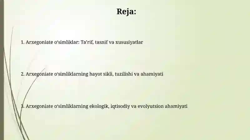 Arxegoniyal O'simliklar va Ularning Ahamiyati 2