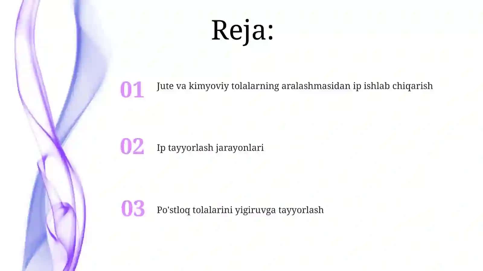 Jute va kimyoviy tolalarning aralashmasidan ip ishlab chiqarish 2