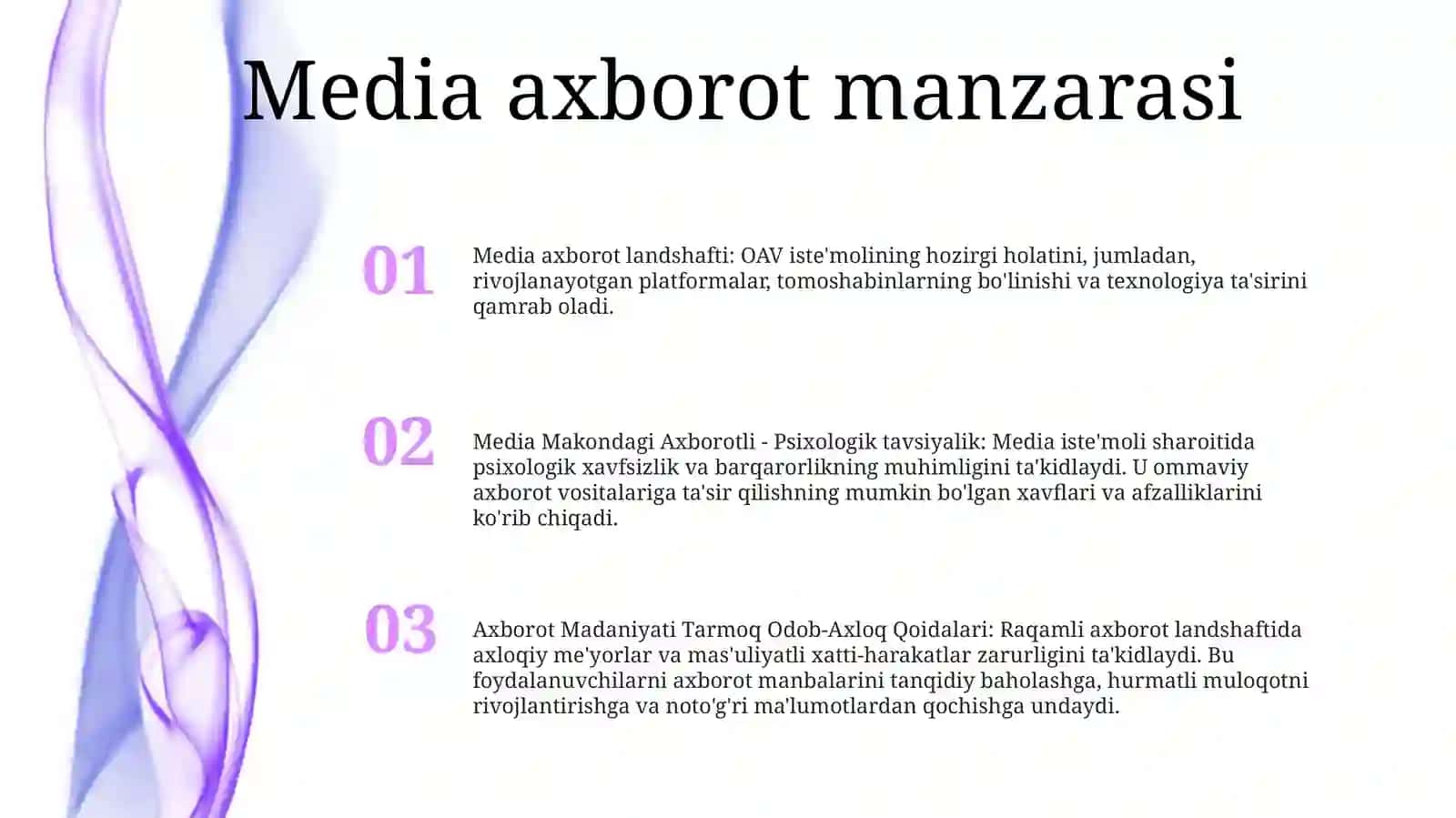 Media Makondagi Axborotli - Psixologik Xavfsizlik. Axborot Madaniyati Tarmoq Odob-Axloq Qoidalari 2