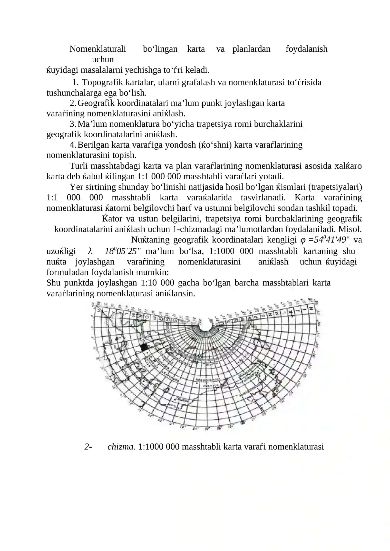 : Topografik karta bilan tanishish: kartaning ramkalari, ramkadan tashqari bezaklari va shartli belgilari. 2