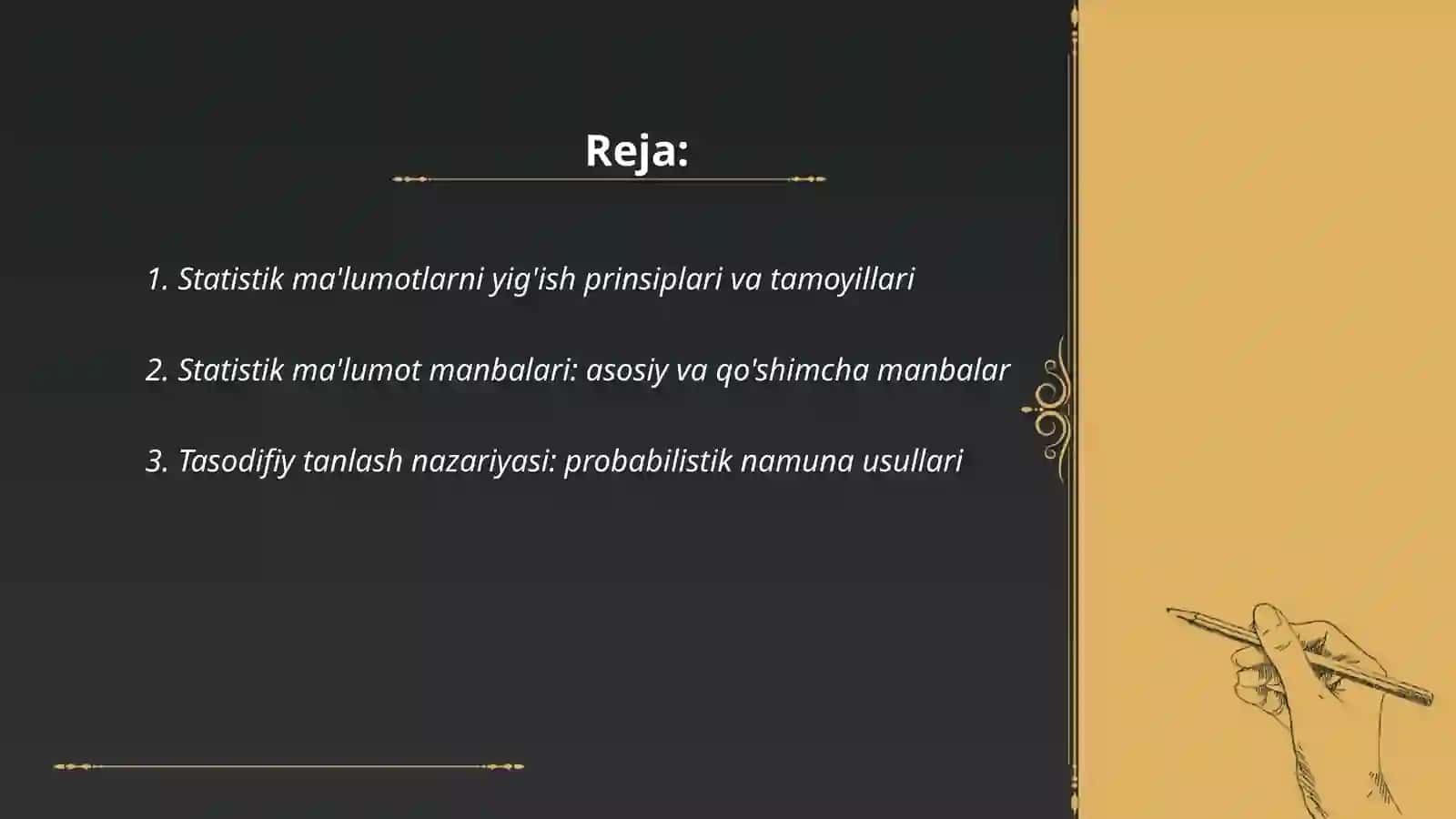 Statistik ma’lumotlarni to‘plash nazariyasi va amaliyoti 2