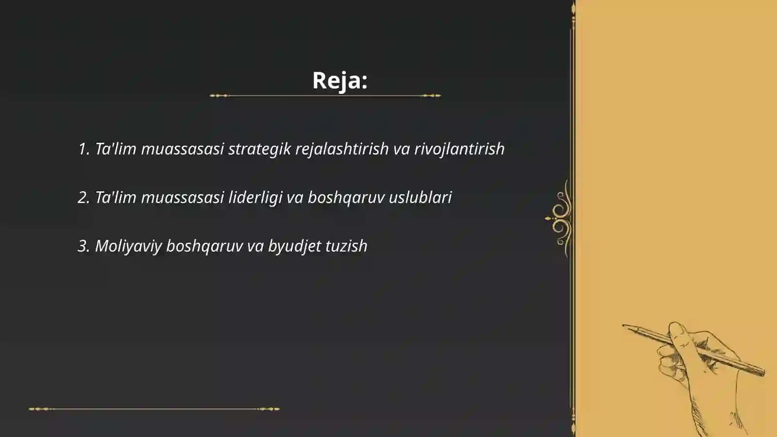 Ta'lim muassasasi strategik rejalashtirish va rivojlantirish 2