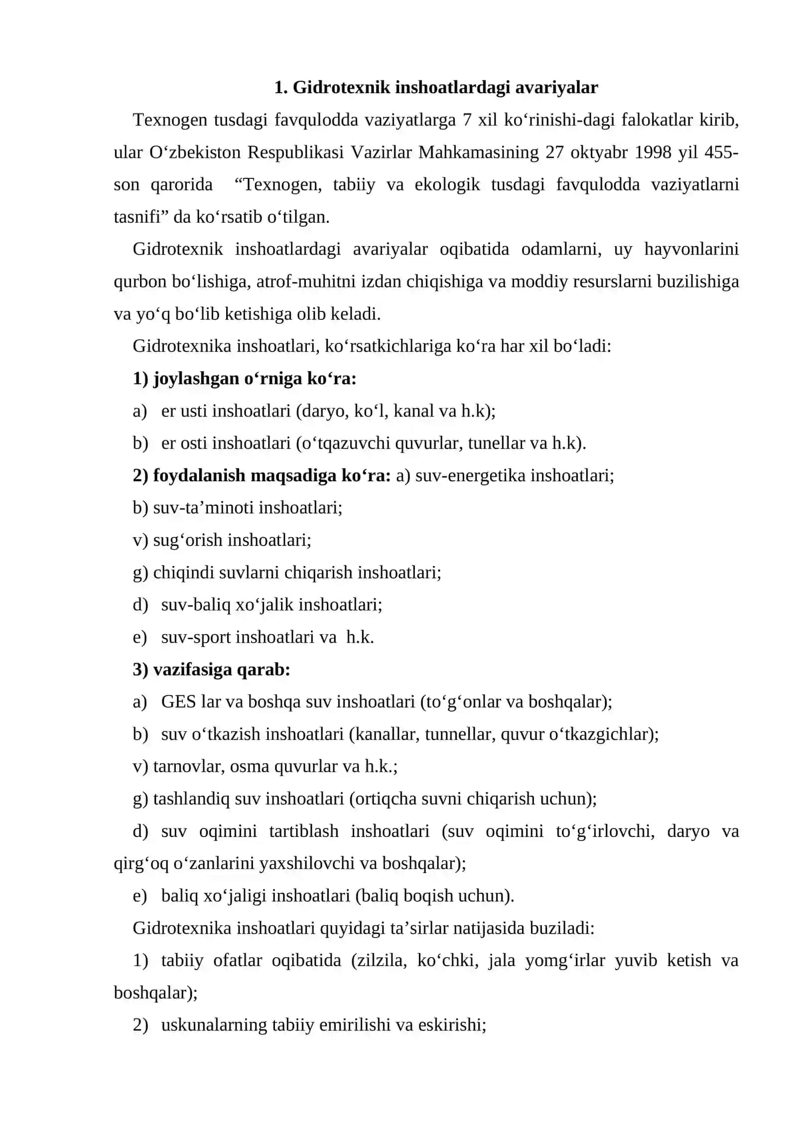 Texnogen tusdagi favqulodda vaziyatlar va ularning oqibatlari 2