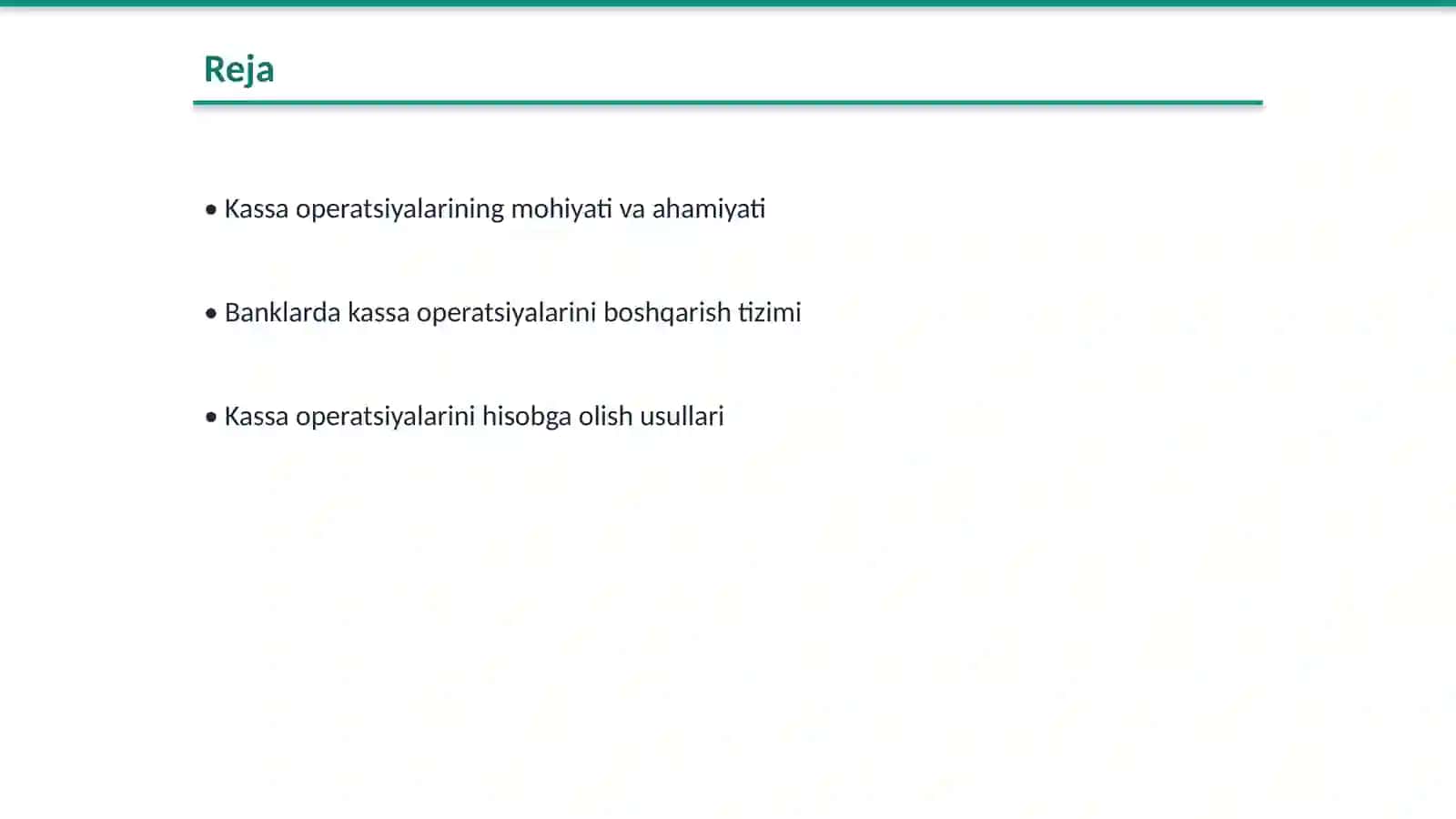 Kassa operatsiyalarini tashkil etish va hisobga olish 2