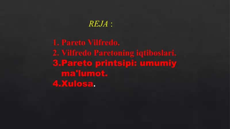 Vilfredo Paretoning iqtiboslari 2