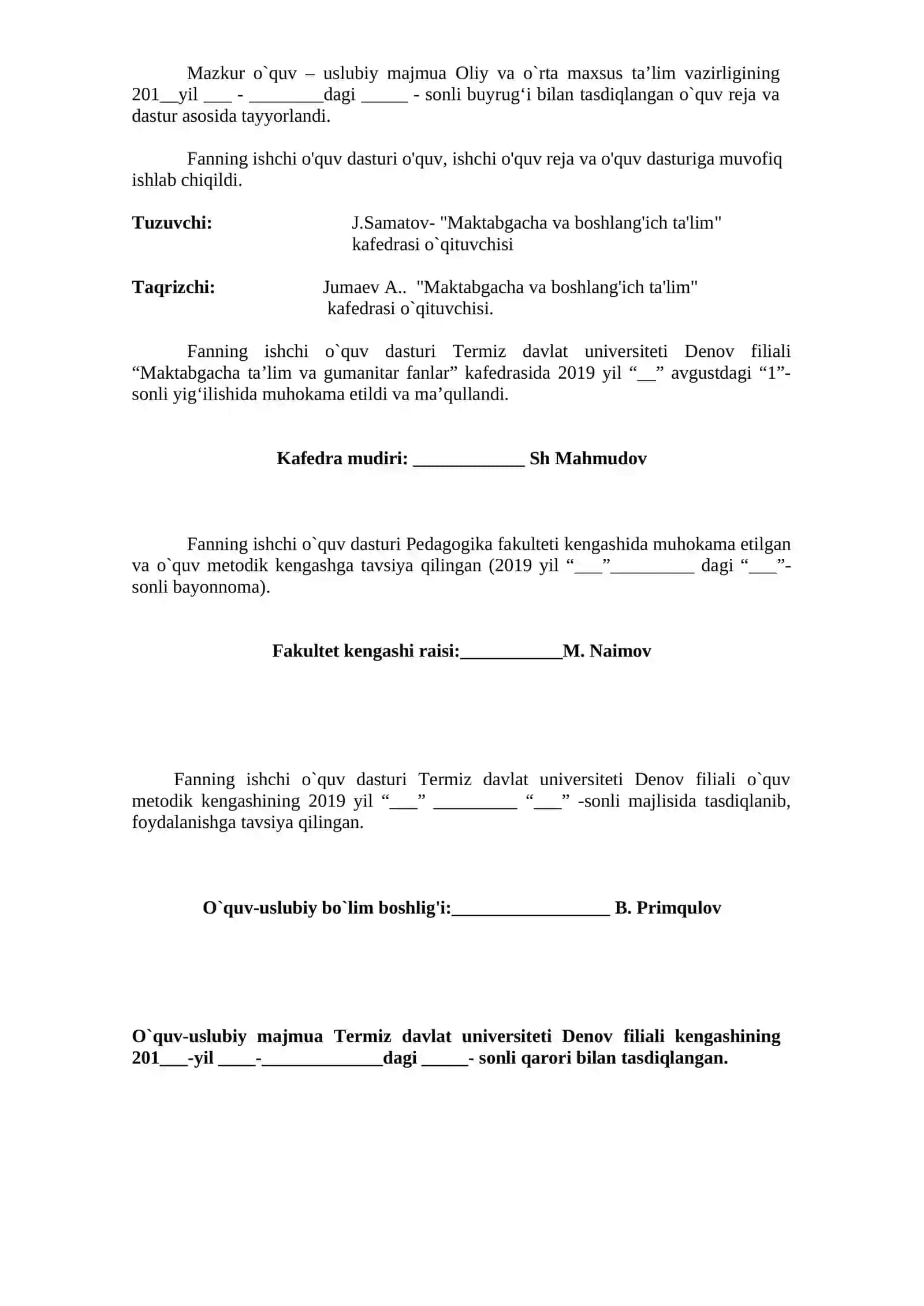 FALSAFA FANIDAN O`QUV USLUBIY MAJMUA 2