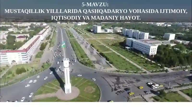 MUSTAQILLIK YILLLARIDA QASHQADARYO VOHASIDA IJTIMOIY, IQTISODIY VA MADANIY HAYOT 2
