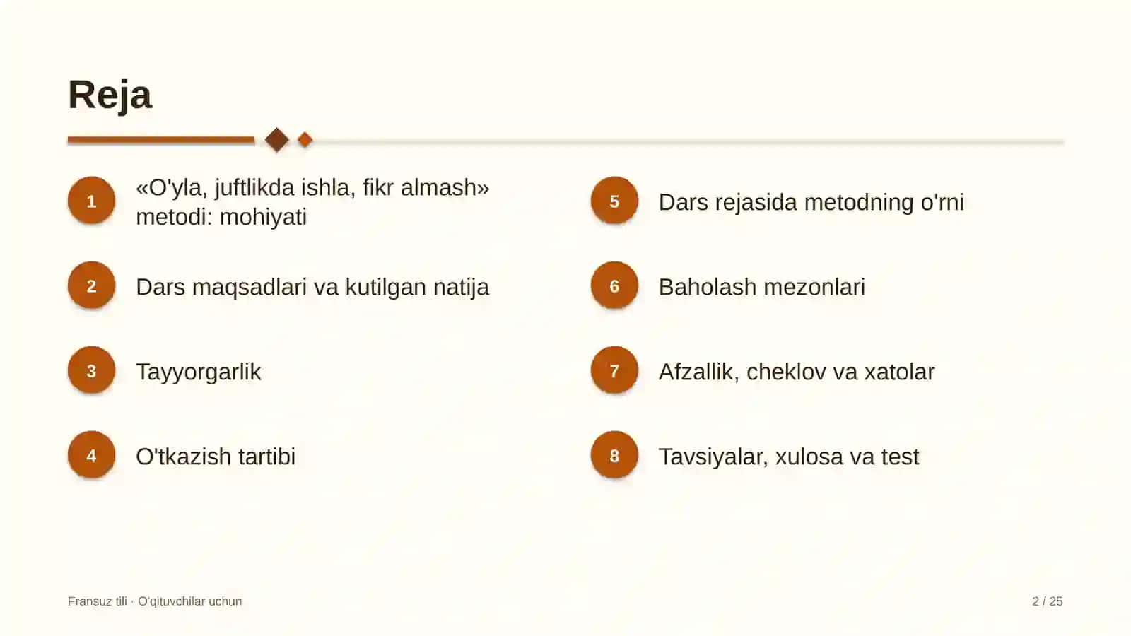 fransuz tili darslarida o'yla juftlikda ishla fikr almash metodidan foydalanish 9391 2