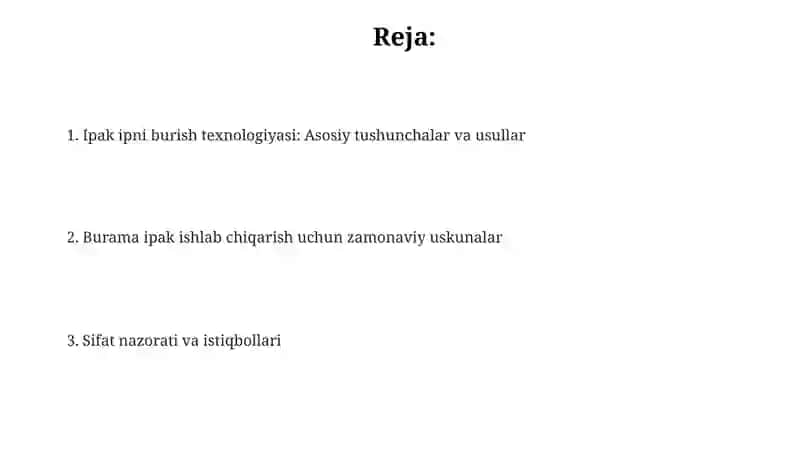 Yigirilgan ipak iplarini ishlab chiqarish texnologiyasi 2