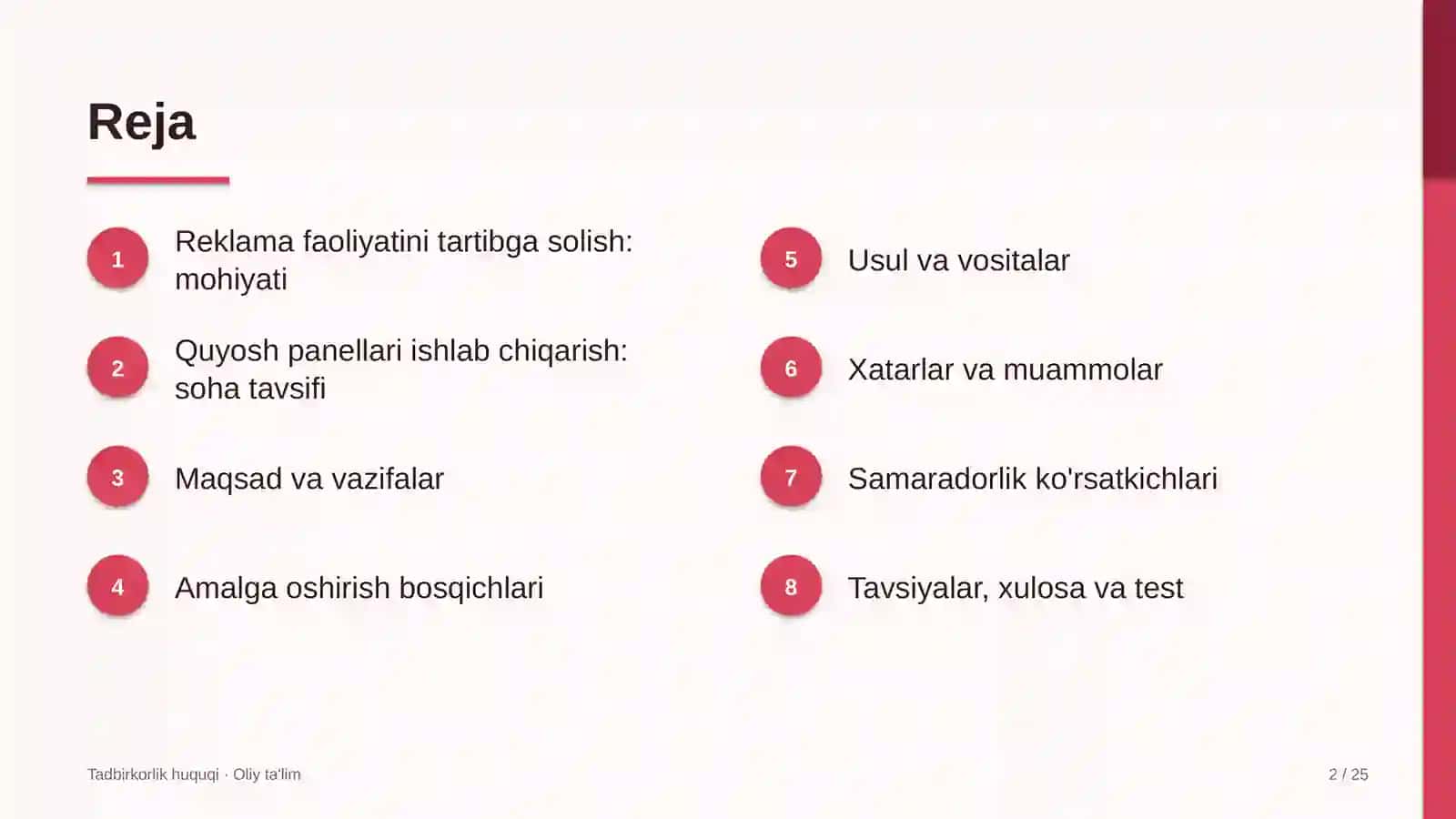 quyosh panellari ishlab chiqarishda reklama faoliyatini huquqiy tartibga solish 7509 2