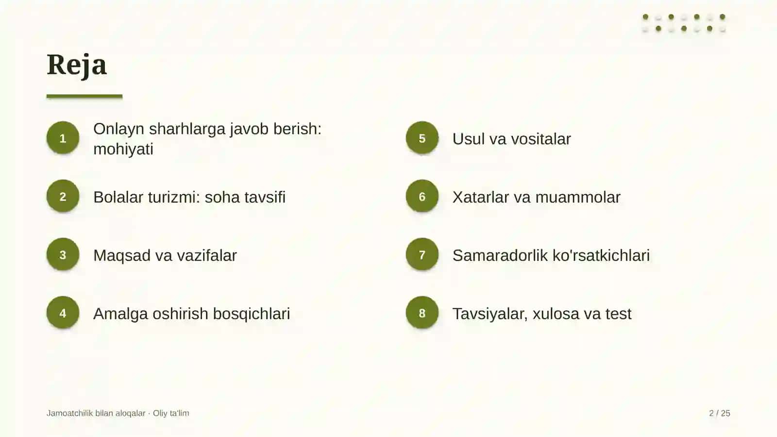 Bolalar turizmida onlayn sharhlarga javob berish 2