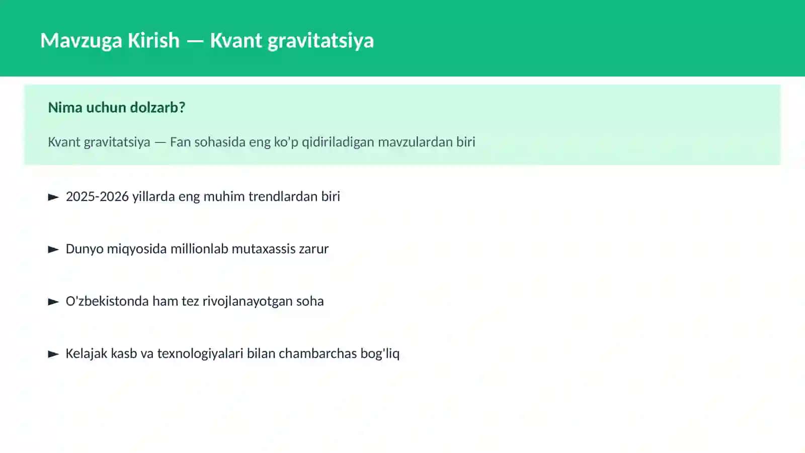 Kvant gravitatsiya 2