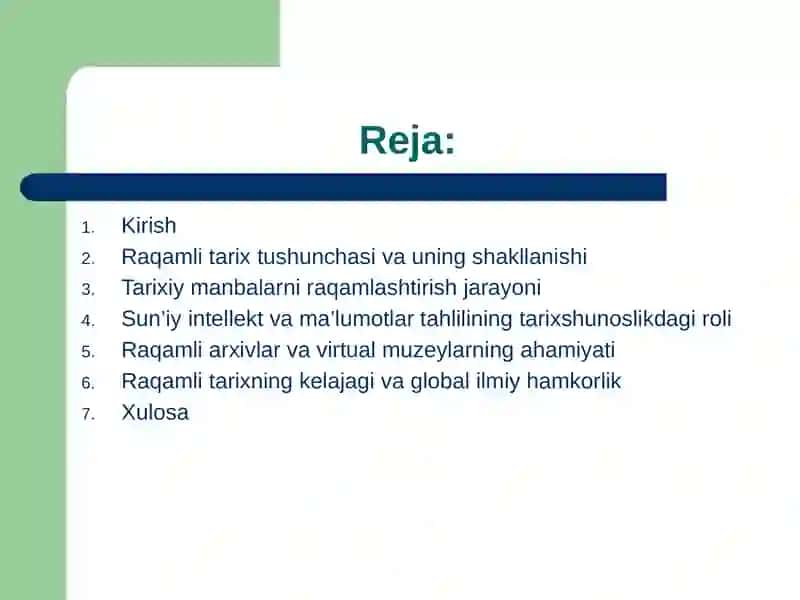 XXI asrda raqamli tarix 2